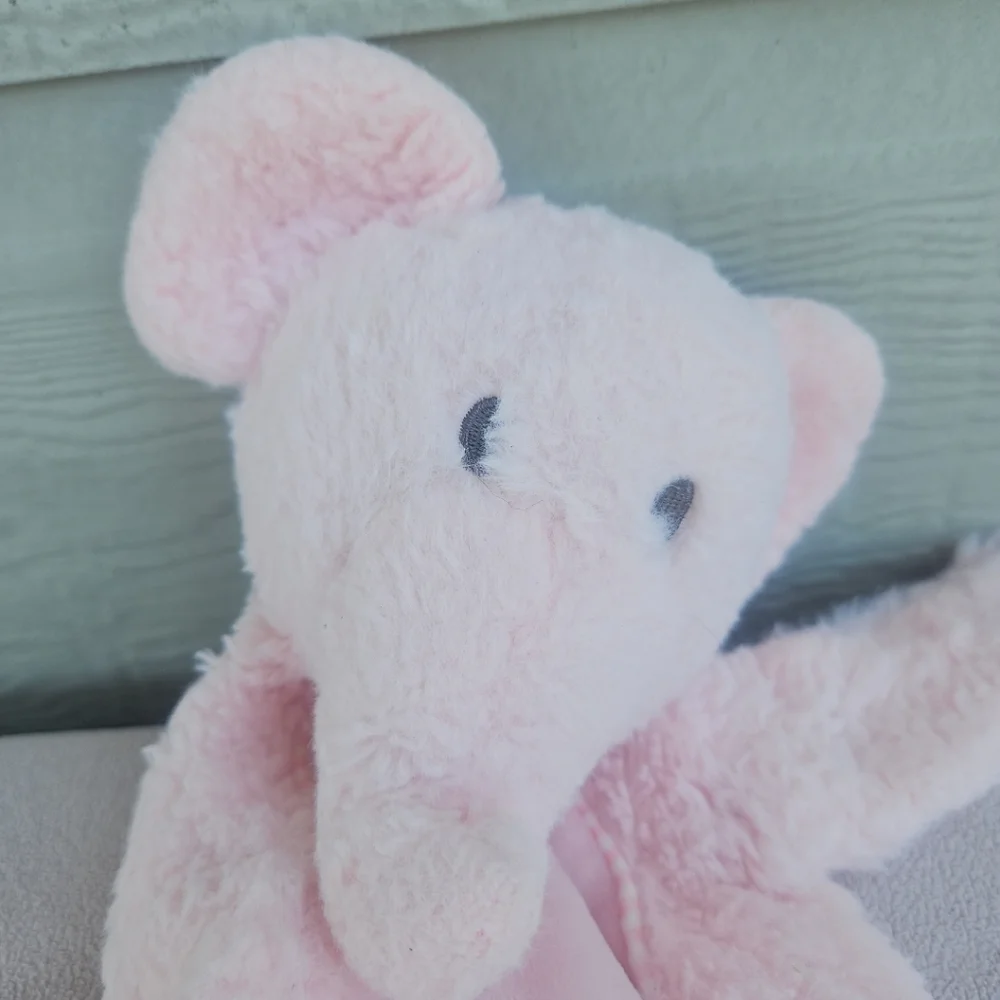Kellytoy Flatties Pink Elephant Lovey Lovie Security Blanket Baby Rattle Toy